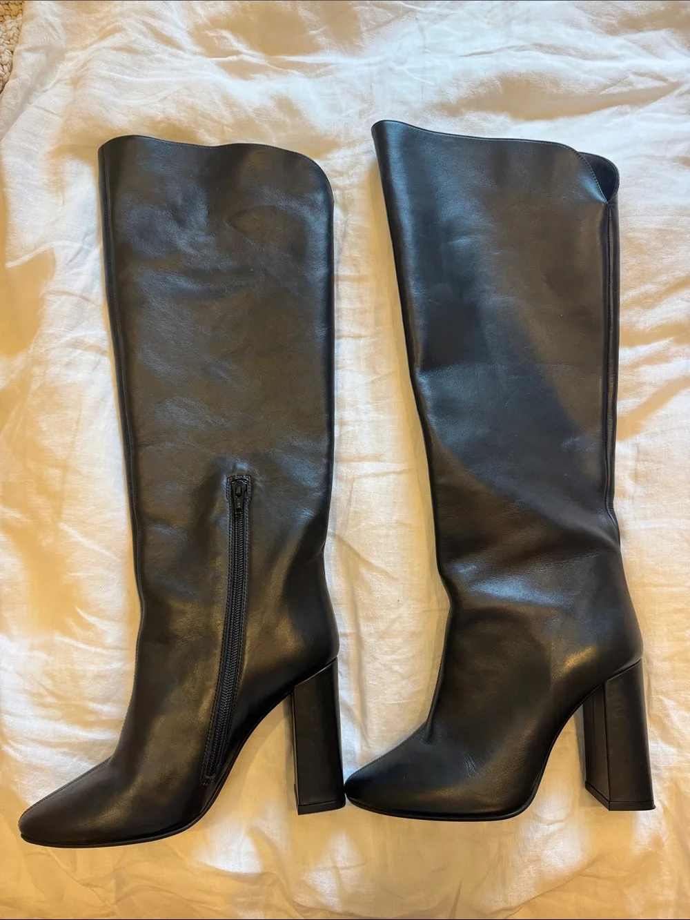 Sezane Black Over-the-Knee Block Heel Boots
